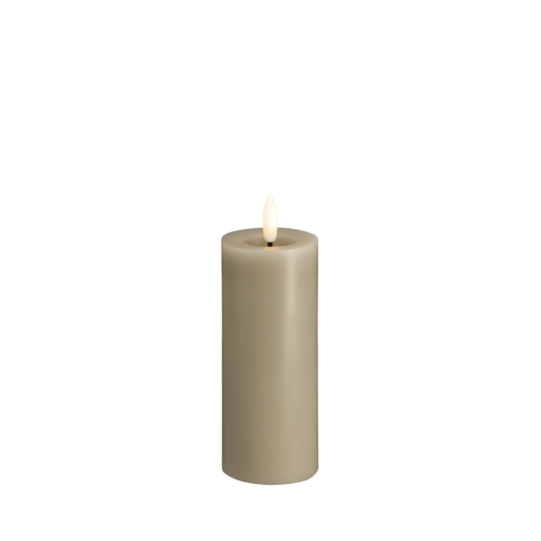 LED pillar candle 4,9x12,5 cm kit grey